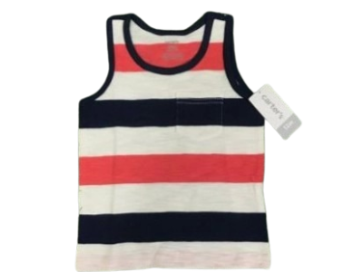 C03-01-0247 STRIPE SINGLET POCKET - RED,WHITE,NAVY