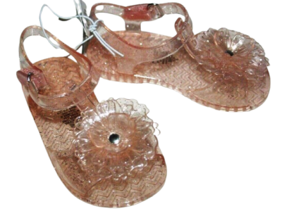 S12-05-0869-0005 Old Navy Flower Clear Sparkle Jelly Sandals