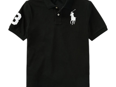 C15-07-0089-1416 Big Pony Cotton Mesh Polo Shirt - Polo Black/White