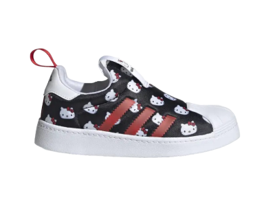 S01-05-0914-011K INFANTS/KIDS HELLO KITTY SUPERSTAR 360 SHOES - Cloud White / Core Black / Vivid Red GY9212