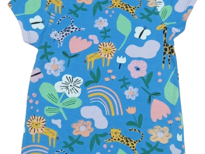 C47-08-1120-67YR Bright Patterned T-Shirts - Blue